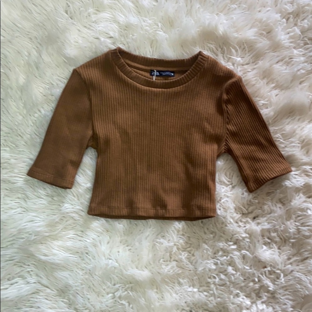 3/4 sleeve Zara crop top